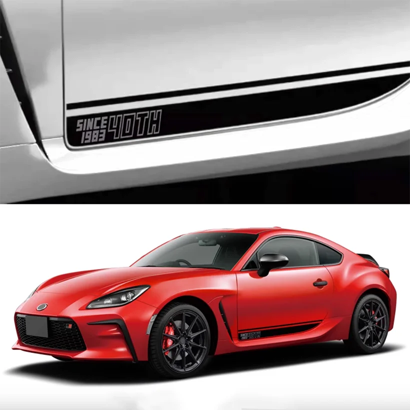 

2 шт. предварительно вырезанная наклейка на нижнюю юбку, линия талии, полосы, наклейка, графика для Toyota GR86 2021-2025