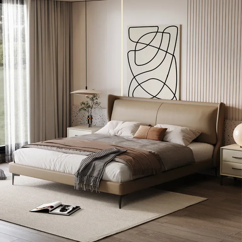 

Italian Light Luxury Home Bedroom Leather Bed