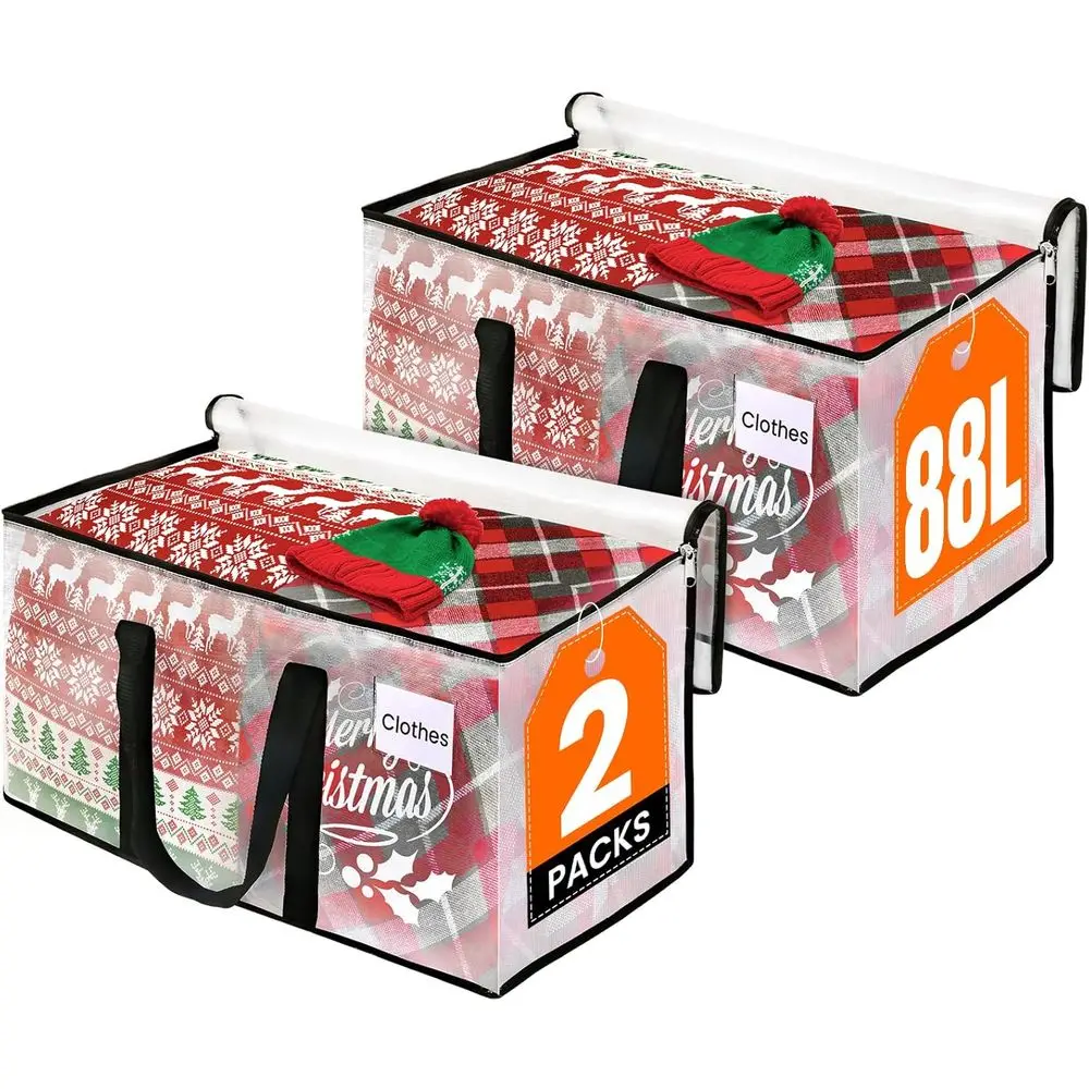 

Extra Large Heavy-Duty Moving Bags with Reinforced Handles and Double Zips, Storage Alternative to Boxes (2 Packs)