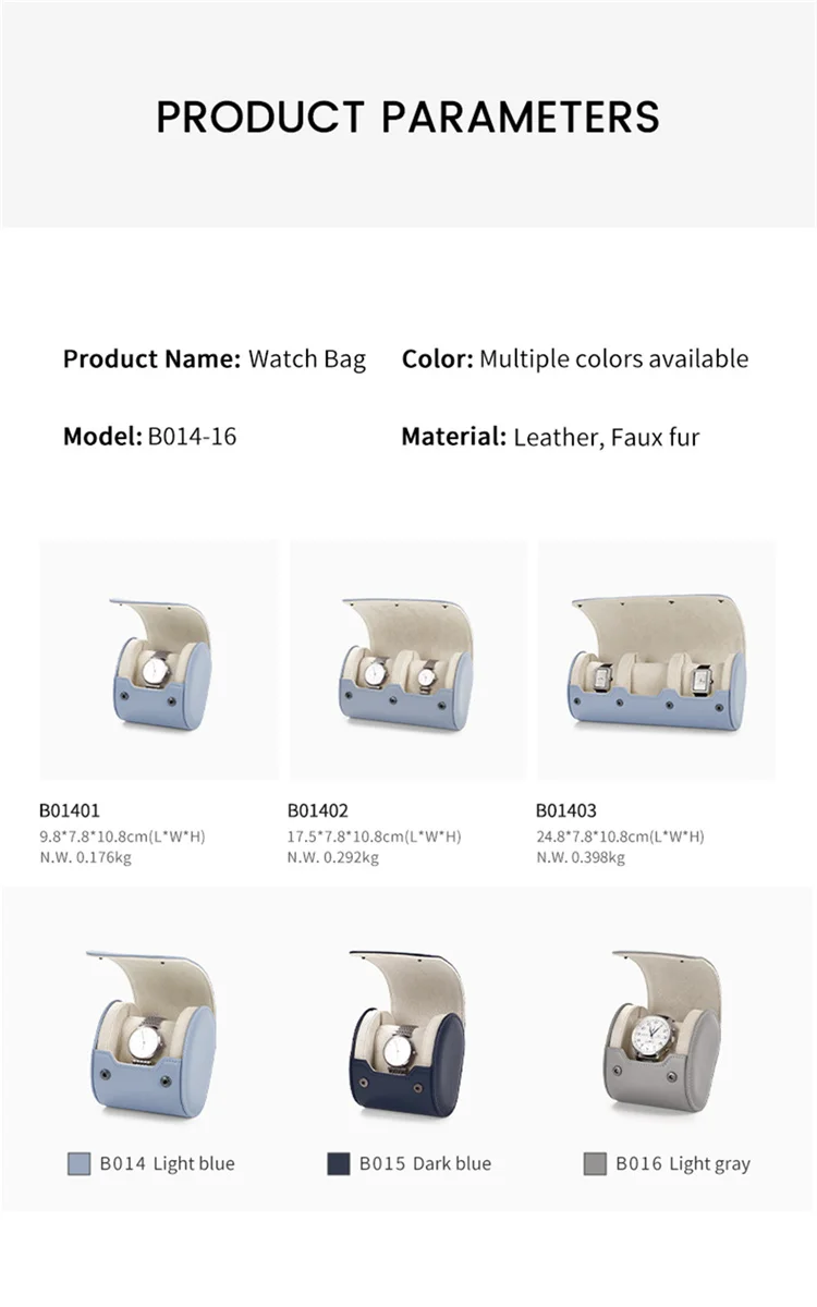 Oirlv Leather Watch Roll 1 2 3 Slots Luxury Watch Storage Box Travel Bag Watch Case Gift Box Watch Pouch Watch Organizer for Men
