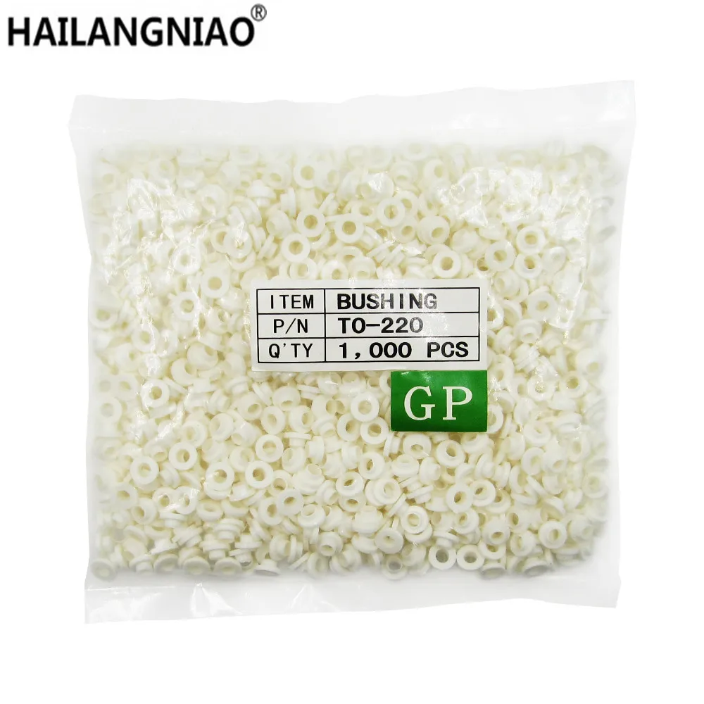 1000PCS TO-220 white 100% NEW Insulation Bushing for TO-220 Transistor, Washer diameter 3mm