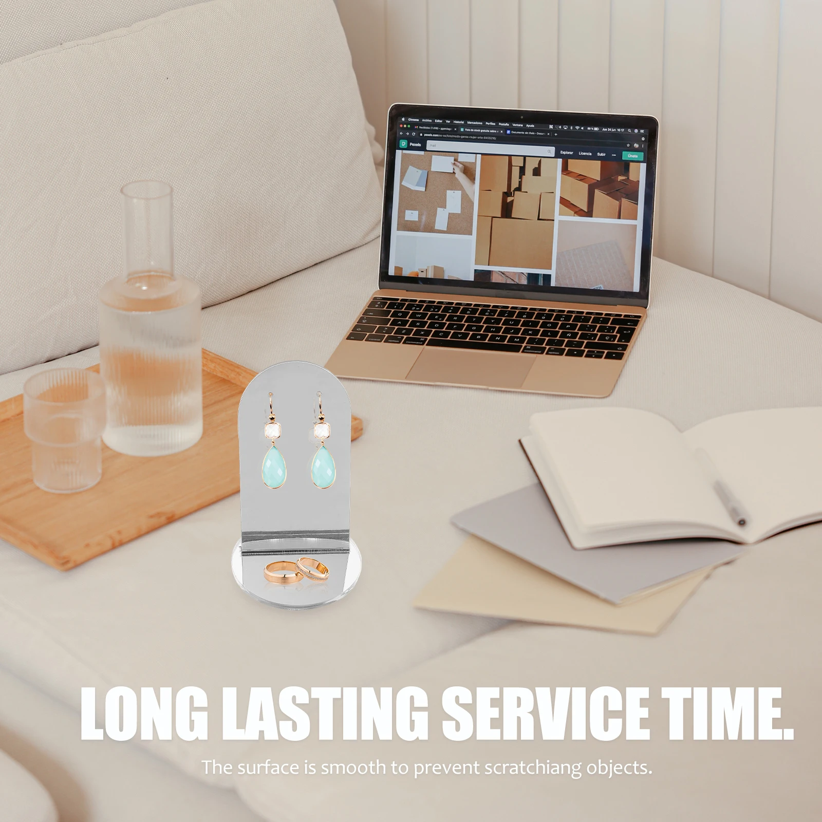 

1 шт., акриловая ювелирная витрина, зеркальная пластина, светоотражающий реквизит для фотографий, серьги, кольца, браслеты, ожерелья, фон для фото