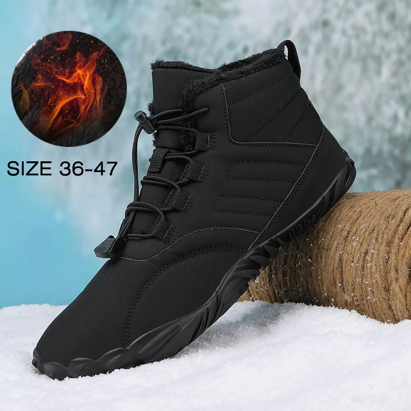 Couple Snow Boots Outdoor Five-Finger Anti-Collision Winter Thickened Warm Non-Slip Cotton Shoes