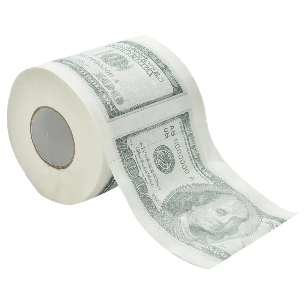 One Hundred Dollar Bill Toilet Paper Novelty Fun $100 TP Money Roll Gag Gift