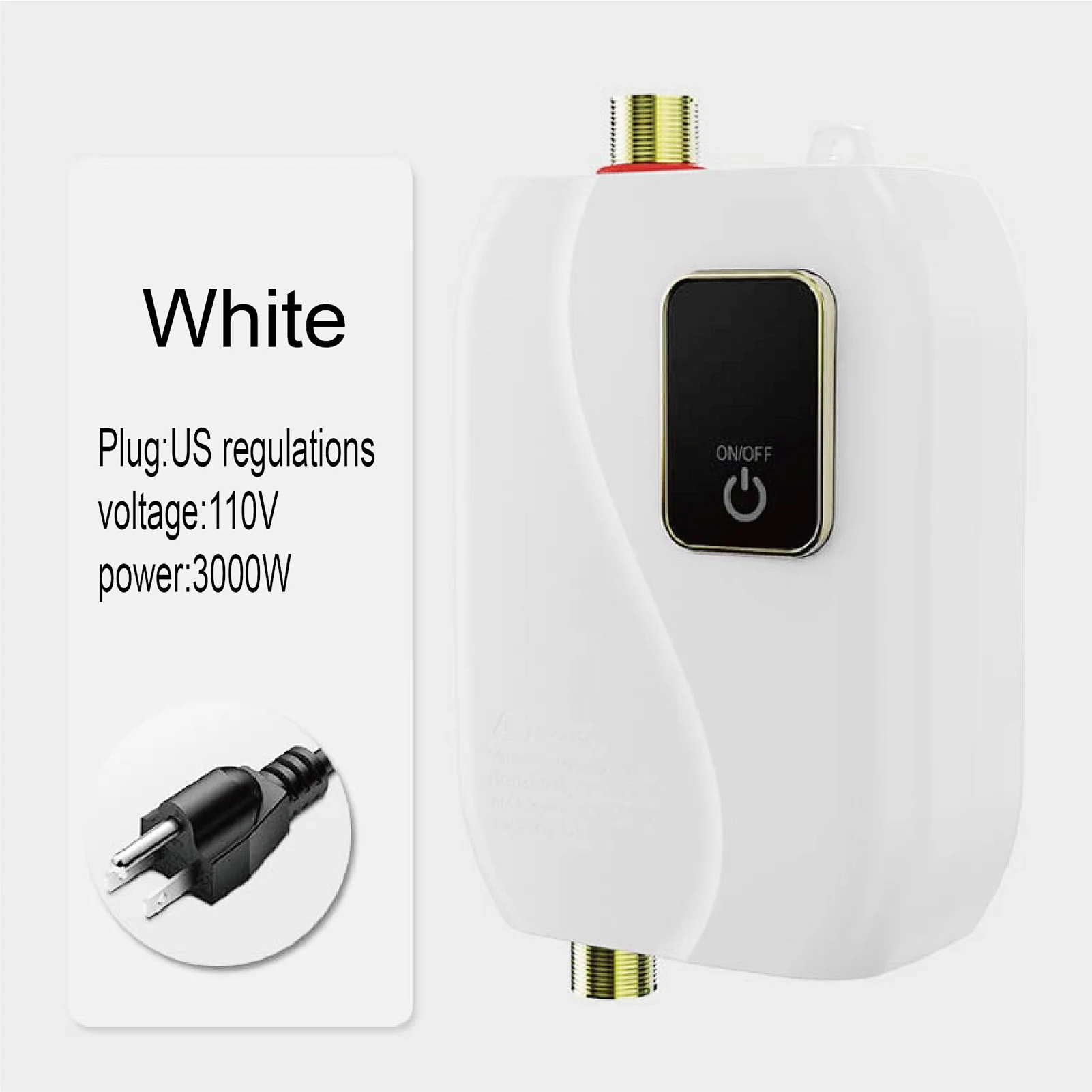 Mini Water Heater: 3000W Compact 7.68x4.57x2.76in High-Capacity Travel Heater - Low Pressure Start with LCD Control for Instant