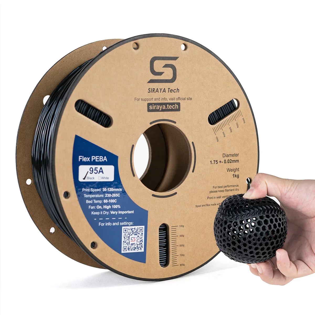 

Нить PEBA с гибким отскоком PEBA 95A Эластичная нить для SIRAYA TECH TPU 95A Нить для 3D-печати