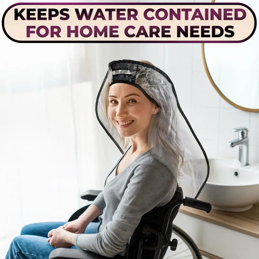 Lightweight Adjustable Clear Hair Washing Funnel Waterproof Keep Dry Hair Dye Cape Reusable Versatile Shampoo Shawl Elderly