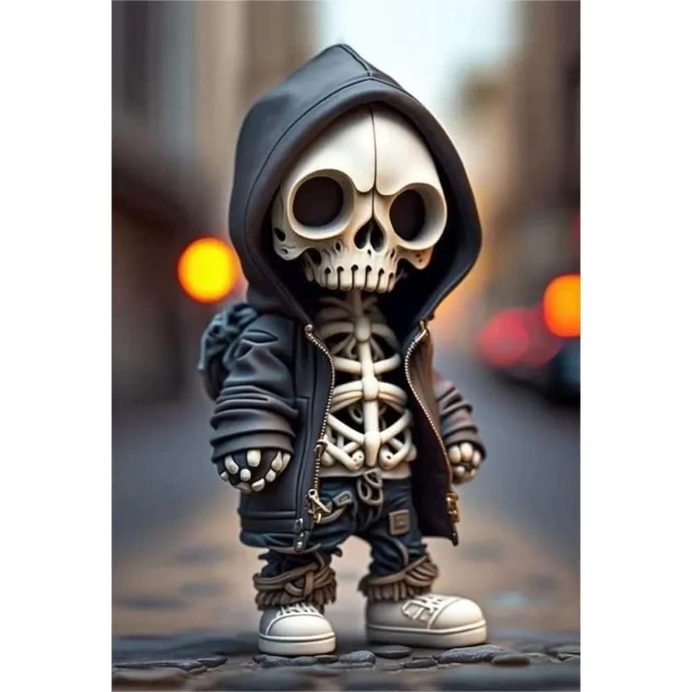 Skeleton Figurines Skull Ornament Statue Memorial Home Decor Halloween Collectible Gothic Gifts for Women Men Room Bedroom Desk