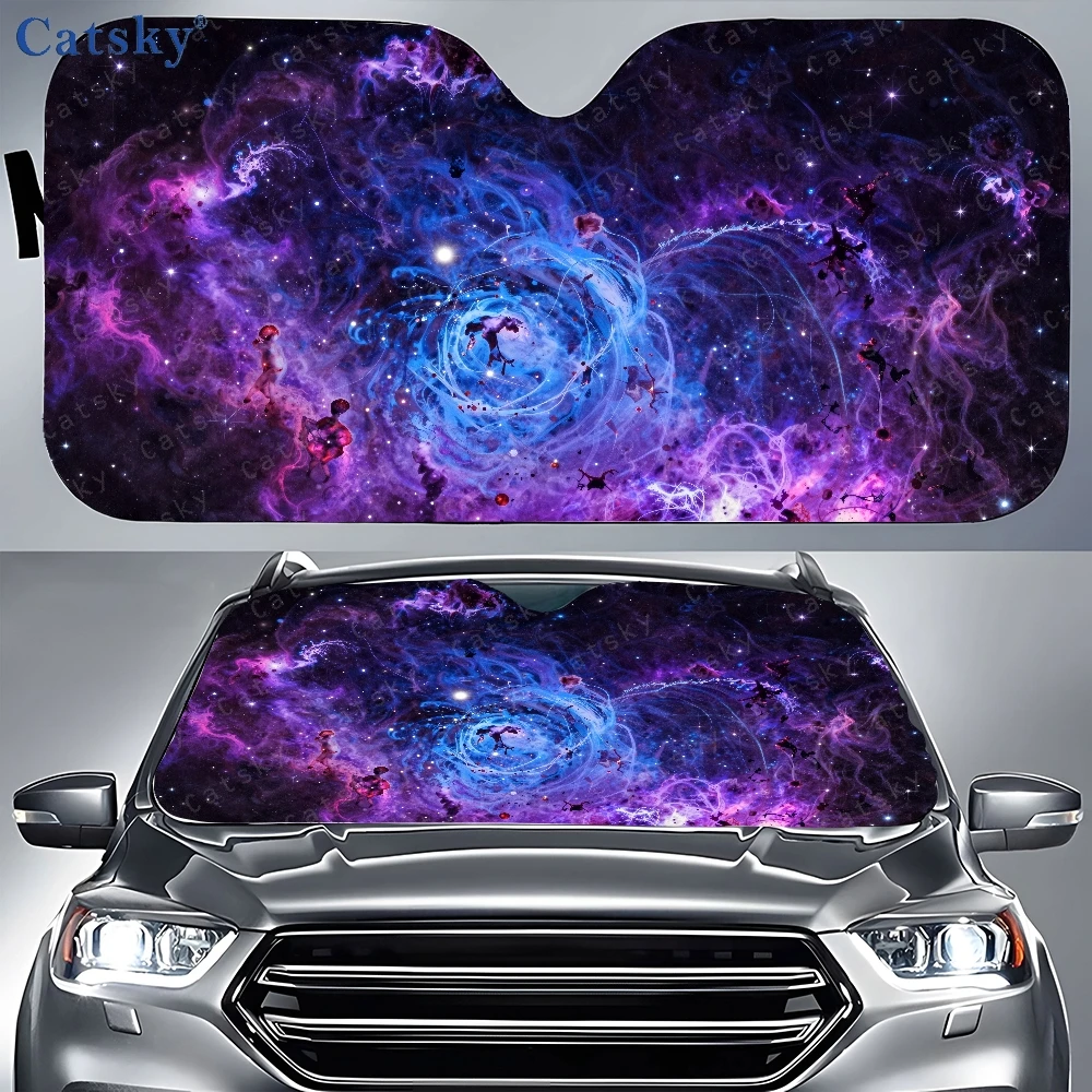 

Солнцезащитный козырек для автомобиля, фиолетово-синяя туманность со звездами на фоне, автомобильный солнцезащитный козырек, солнцезащитный козырек для переднего окна автомобиля, Auto S