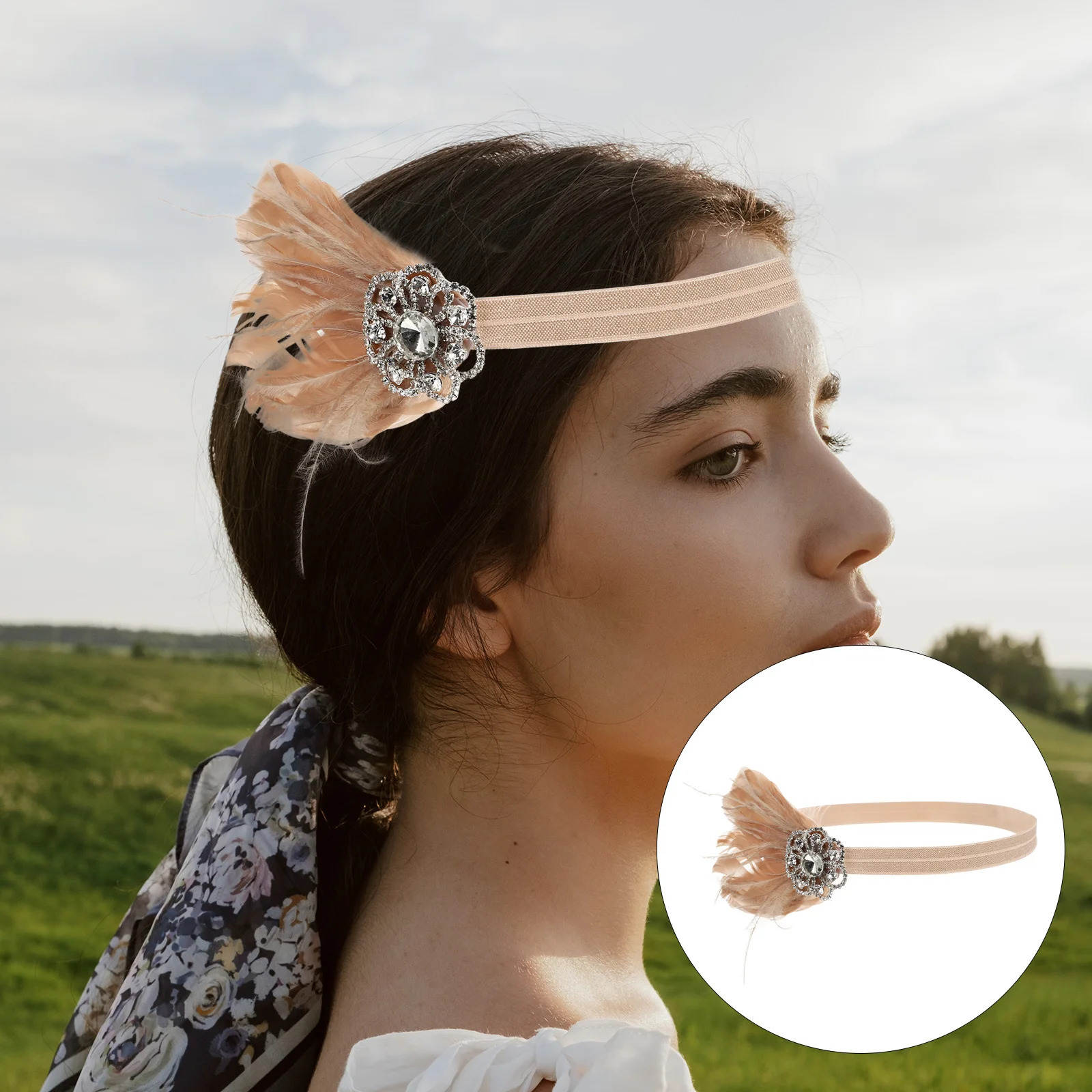 1Pcs Elegant Bridal Headband Diamond Rhinestone Headpiece Lightweight Decor Hairband Headband