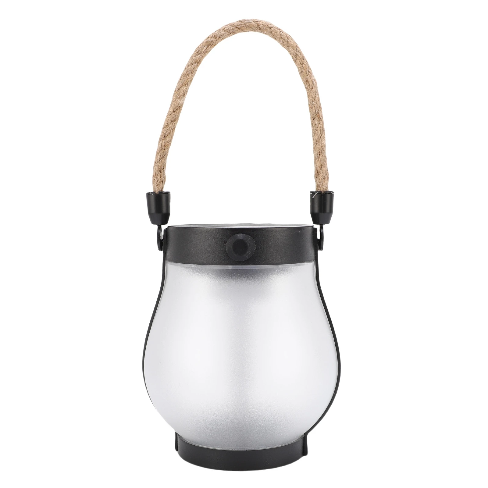 Solar Lantern for Outdoor Rainproof Hemp Rope Hanging Flame Flickering LED Garden Light for Camping Yard Pathway Patio Table