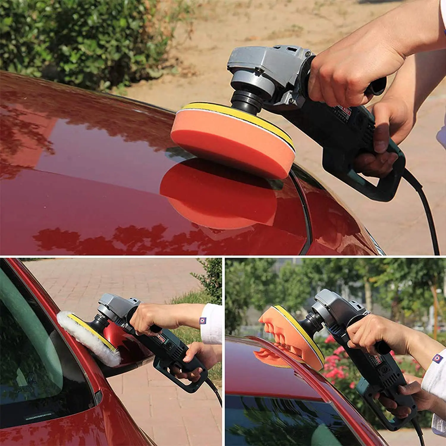 14 Pcs Set Drill Polishing Wheel Car Buffers and Polishers Foam Sponge Ball Buffing Pads for Automotive Car Wheels Hub Ceramic