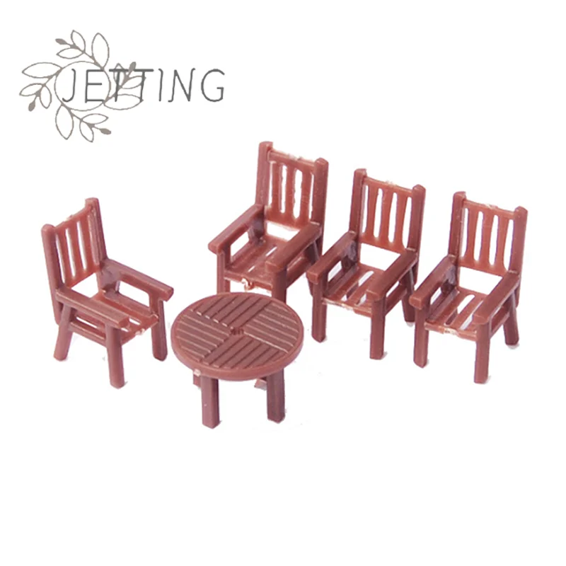 Hot 1 Set Of Mini Simulation Table And Chair Model Scene Toy Furniture Accessories