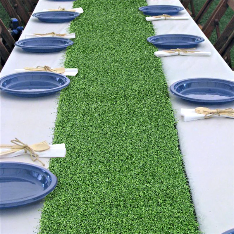 

30*180cm Artificial Grass Dining Table Runner, Green Grass Table Decoration for Wedding Banquet Holiday Party Indoor/Outdoor