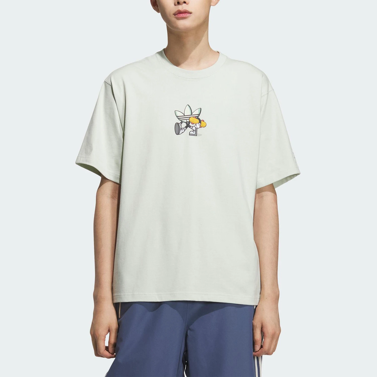 

Adidas Authentic Three Leaves Men's Pattern Durable Casual Sports Short Sleeve KC3113