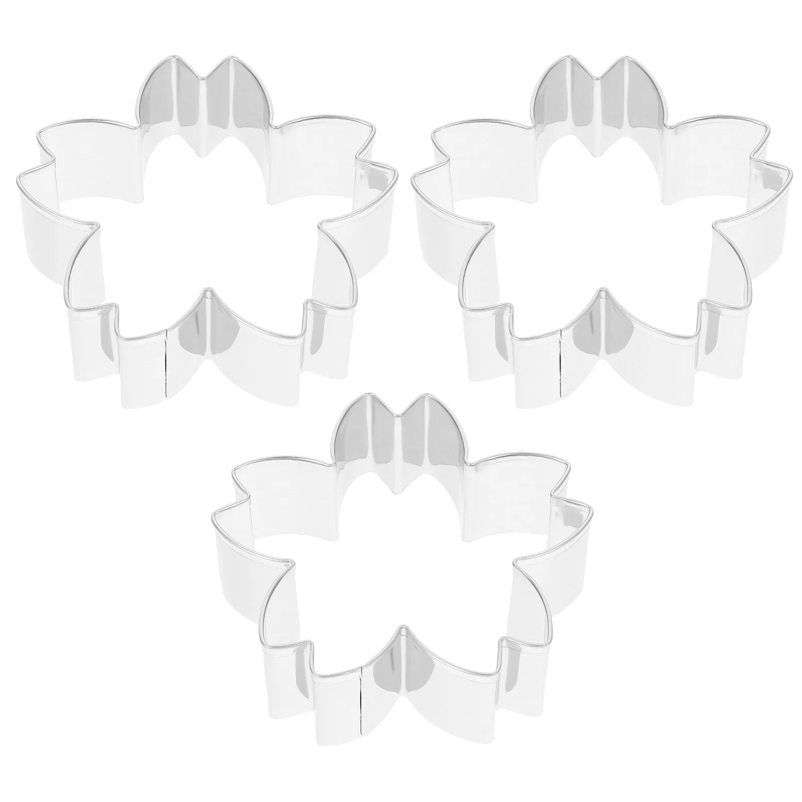 3Pcs Flower Cookie Cutters Tiny Stainless Steel Biscuit Molds Lightweight Easy Demould Baking Accessories for Home Bakery