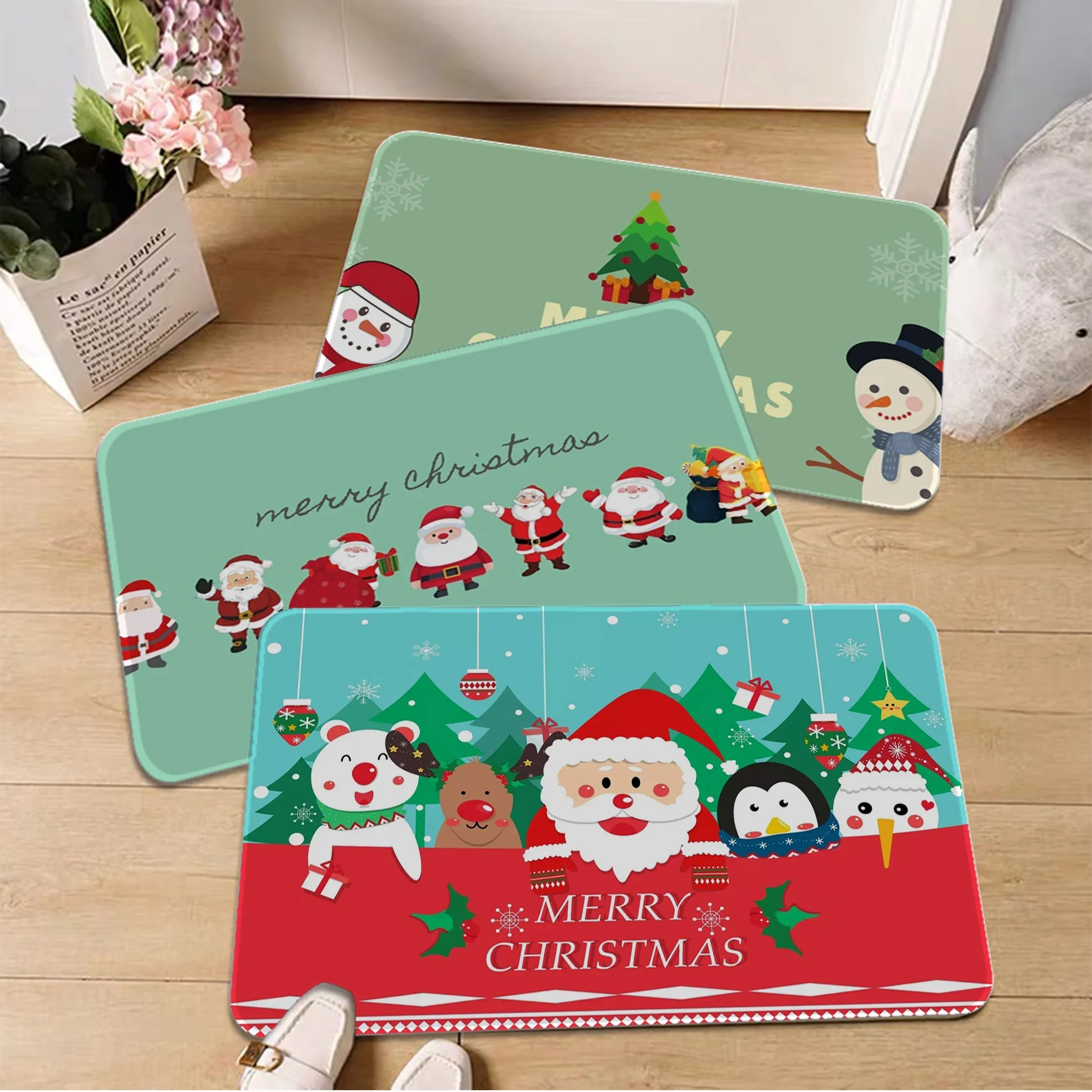 

Merry Christmas Decorations for Home Elk Doormat Navidad Ornament New Year 2024 Gifts Xmas Party Decor Natal Noel 2023 Rug Mat