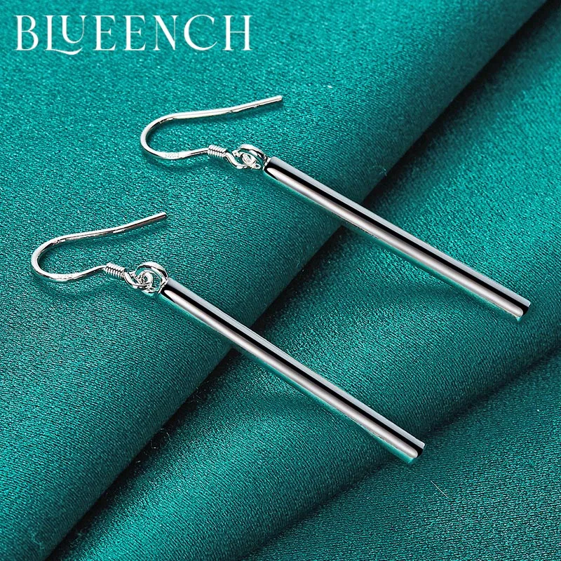 Blueench 925 Sterling Silver Stereo Long Pendant Earrings Are Suitable For Women'S Wedding Parties Charming Personality Jewelry