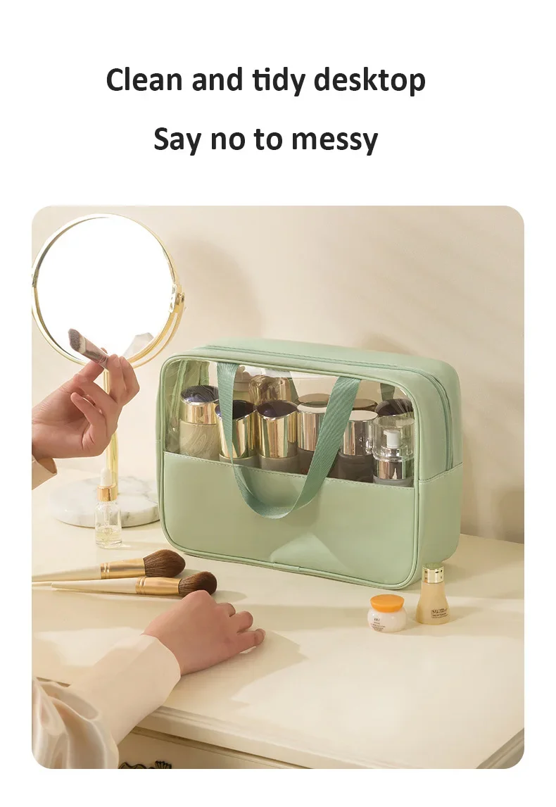 Kulturtasche für Damen und Herren, durchscheinender, wasserdichter Kosmetik-Reise-Organizer für Accessoires und Toilettenartikel – Detail 3