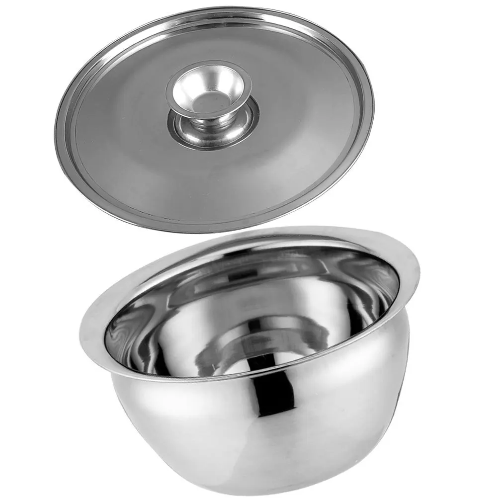 

1Set Stainless Steel Oil Basin with Cover Large Capacity Lard Oil Storage Container for Kitchen Cooking Grease Separating Baking