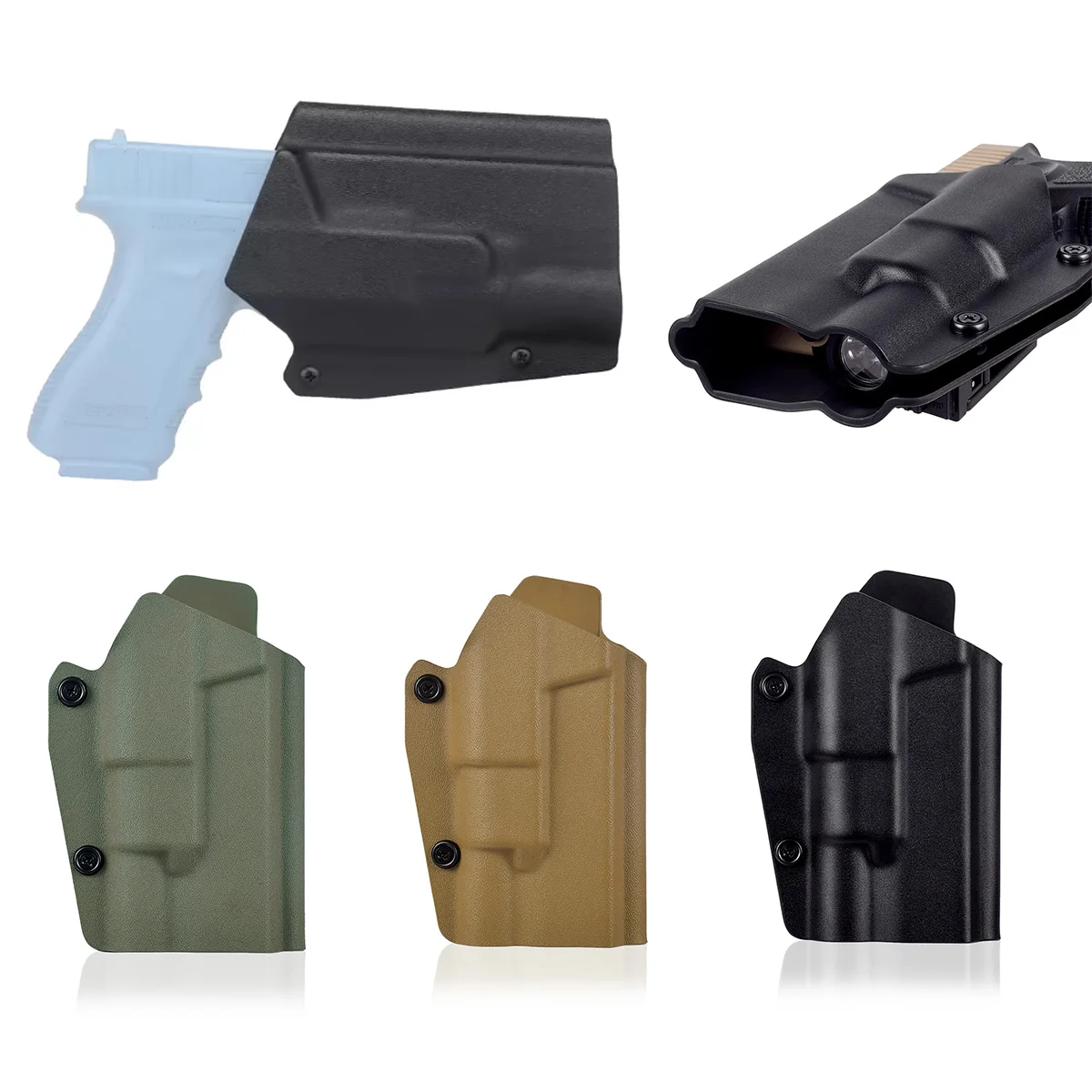 

Tactical Holster Fit Glock 17/19/19X/45 Compatible X300 Flashlight Hunting Holster Quick Release Gear