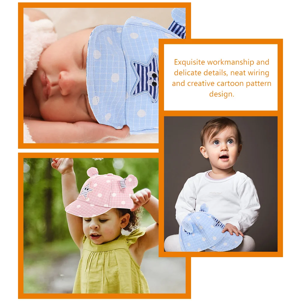 

2pcs Kids Baseball Hat Spring Visor Toddler Cap Infant Girls Boys Gift Stylish Durable Adorable Cartoon Design Easy