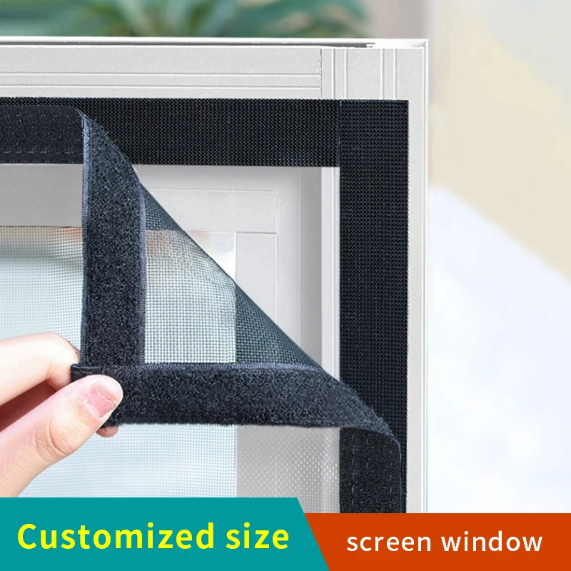 Customized mosquito screen window, Customized door screen window，magic self-adhesive mosquito net for windows, invisible mesh，