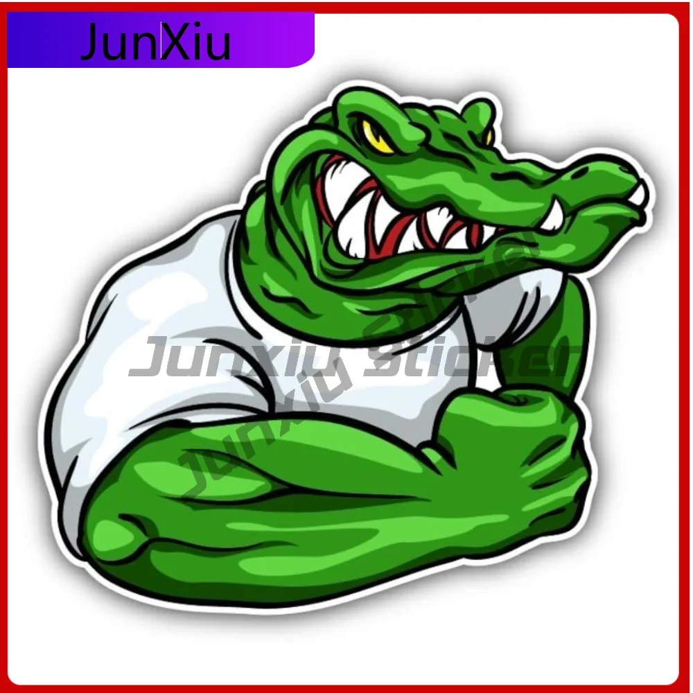 

Alligator Mascot Muscular Sport Cartoon Vinyl Car Sticker Bumper Decal Scratch-proof Exterior Car Accessories For Suv Bodywork