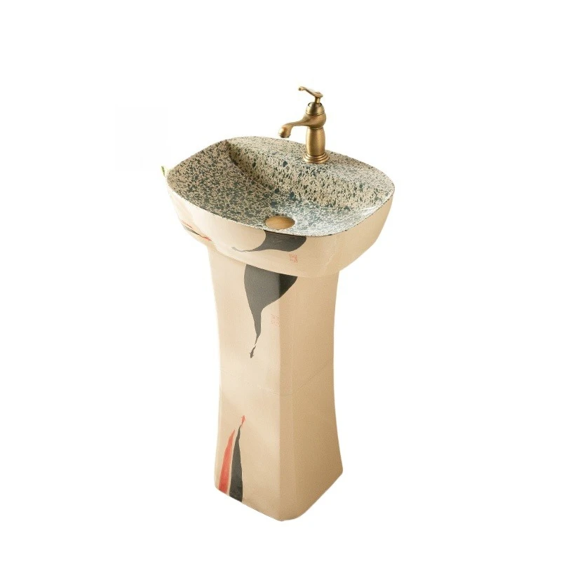 

Column type washbasin integrated floor type washbasin balcony toilet bathroom washbasin
