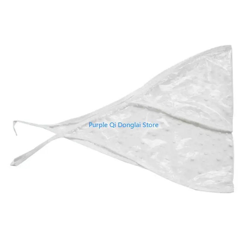 L21E Rain Bonnet with Visor Waterproof Clear Plastic Hat Cap Scarf with Chin Strap