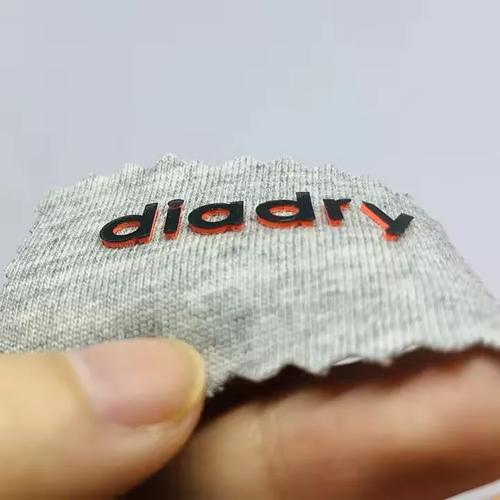 Individueller Siebdruck 3D-Silikon-Heißpress-LOGO-Etiketten Gummi-Patches Aufbügelbare Aufkleber Vinyl-Wärmeübertragungslogo für Kleidung – Detail 2