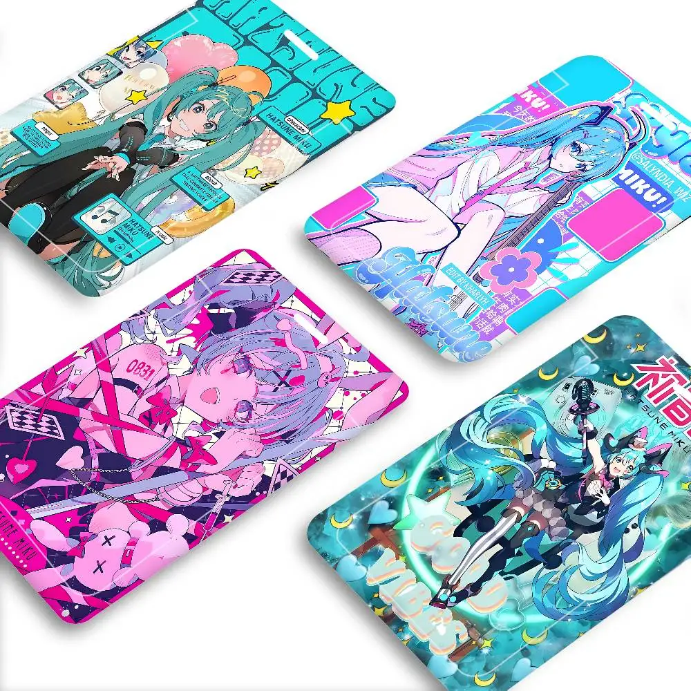 Porta Tarjetas de Identificación con Cordón de Anime H-Hatsunes M-MikU, Porta Tarjetas de Crédito para Niños, Correa para el Cuello, Porta Tarjetas de Acceso, Regalo