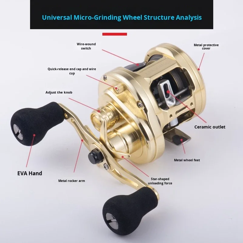 Metal Leiqiang Bait Casting Wheel Micro Throw Universal Lure Drum Release Force Alarm Magnetic Stream River Lake
