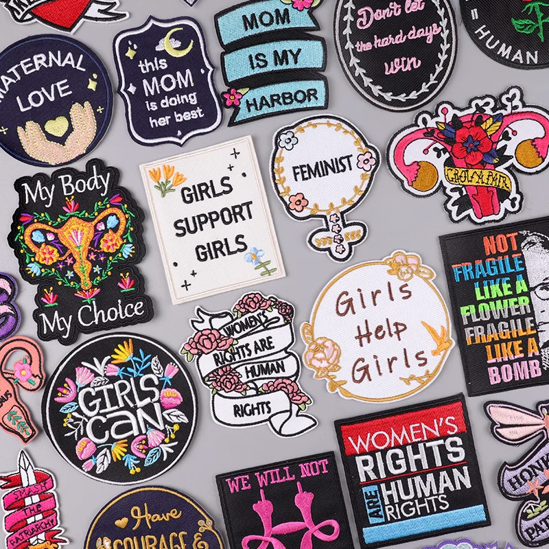 Feminist Patch Girl Power Embroidered Patches On Clothes Iron On Patches for Clothing Thermoadhesive Patches On Clothes Jacket