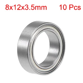 10pcs MR128ZZ Deep Groove Ball Bearing 8x12x3.5mm Double Shield Chrome Bearings for Industrial Equipment Micro Motor