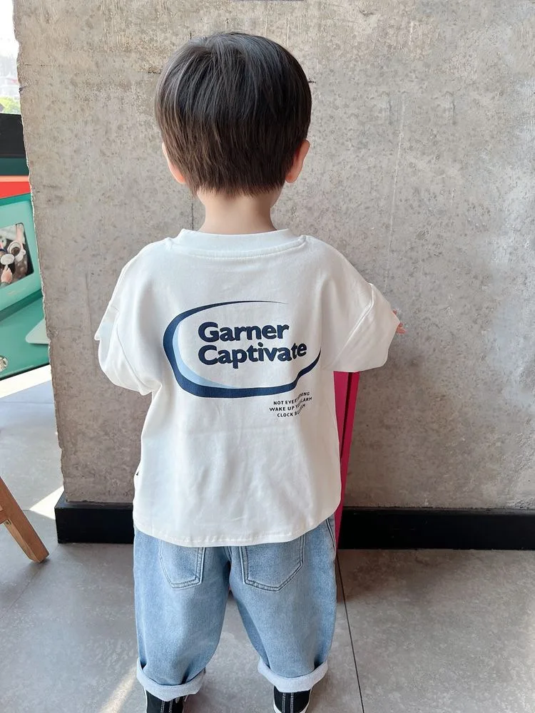 new 18M-5T sping autumn children kids boys girls cotton stretch T shirt