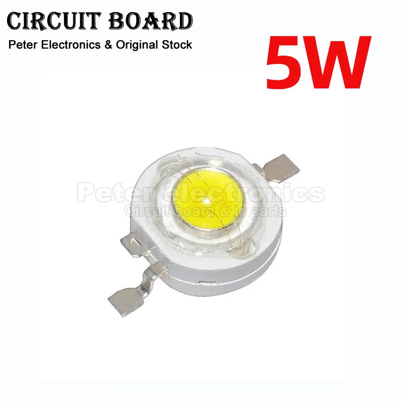 2pcs 5W Bulbs High Power LED Lamp Diodes SMD Full Watt Blubs Spotlight Downlight Chip DIY Red Yellow Warm White Blue Green