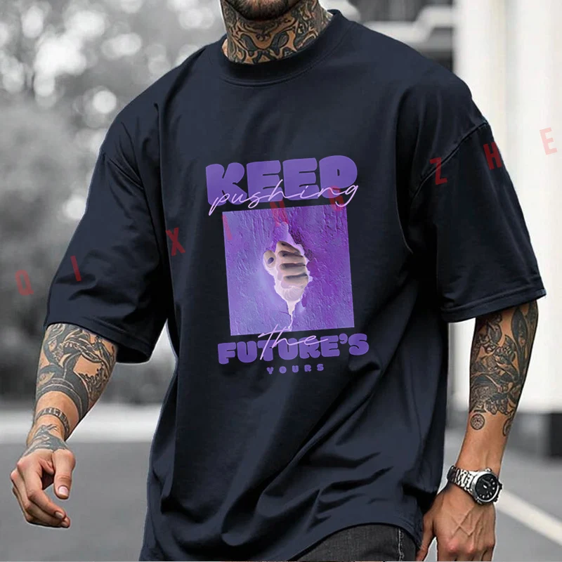 A Fist Breaking Through The Wall Motorcycle T-shirt Men And Women Cotton Casual Tshirt Short-sleeve O-neck Tops