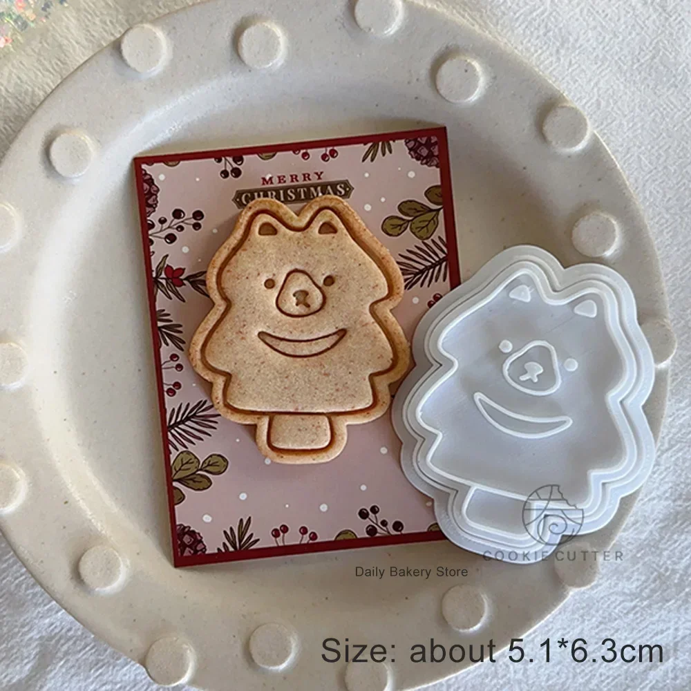 Cute Bear/Rabbit Cookie Cutter Molds,Cartoon Animal Ice Cream Shaped Biscuit Mold,Christmas Kitchen Baking Cake Decorating Tools