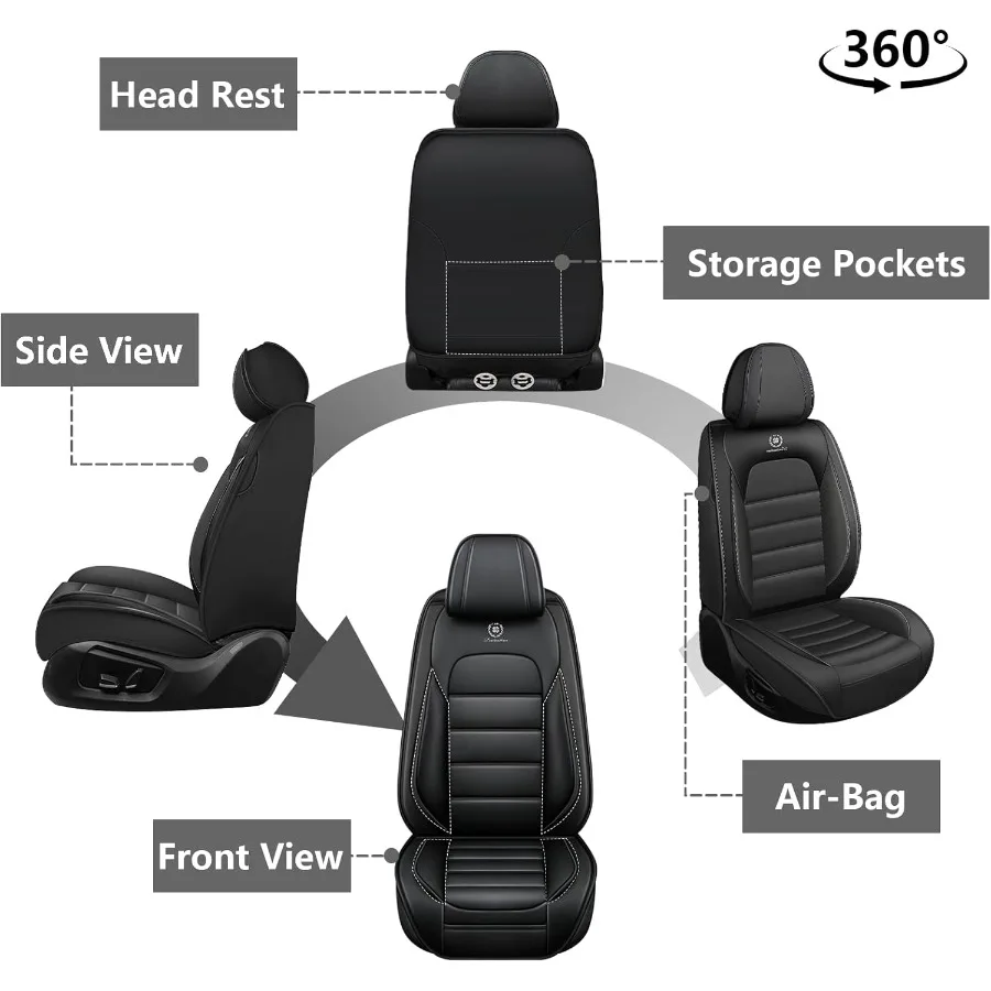 الجبهة مجموعة مقاعد السيارة يغطي ل بونتياك GTO 20042006 مقاوم للماء غطاء مقعد مقاوم للبقع قسط نابا الجلود مقعد حماة ث