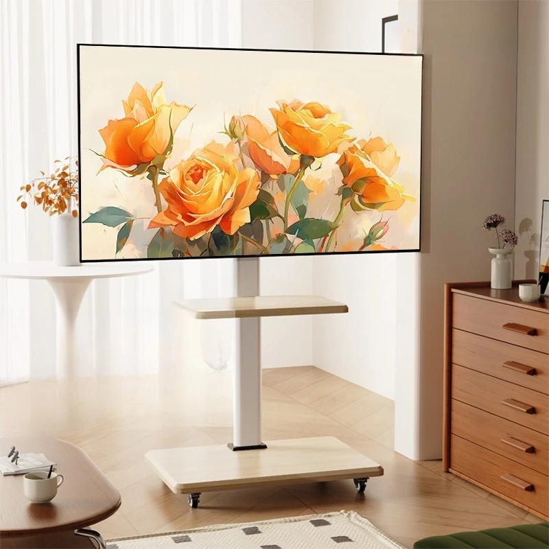 Universal TV Stand Movable Rotatable Pulley TV Hanger Floor Type 55/65/75 with Power Strip