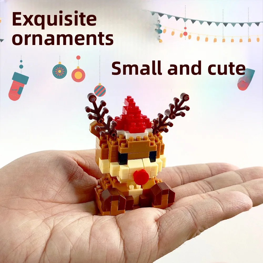 هدايا عيد الميلاد بنة سلسلة سانتا كلوز الرنة لغز الجمعية الطوب الجدول الديكور لعب للطفل هدية عيد الميلاد