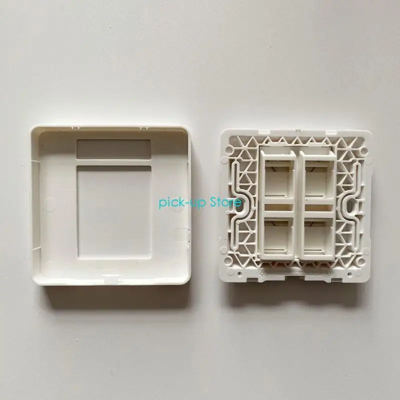 Q5WA 4-Port UTP Panel Steker Dinding Jaringan RJ45 CAT6 Alat Konektor LAN Gigabit Gratis
