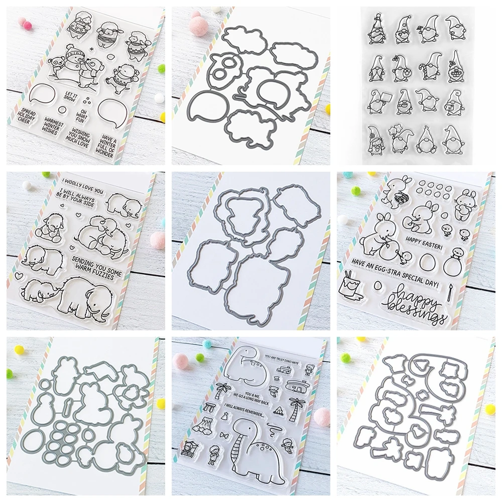 Snow Much Fun Stamp and Cutting Dies Mammoth Love Clear Stamps For DIY Scrapbooking Decoration Paper Craft Album Card Making