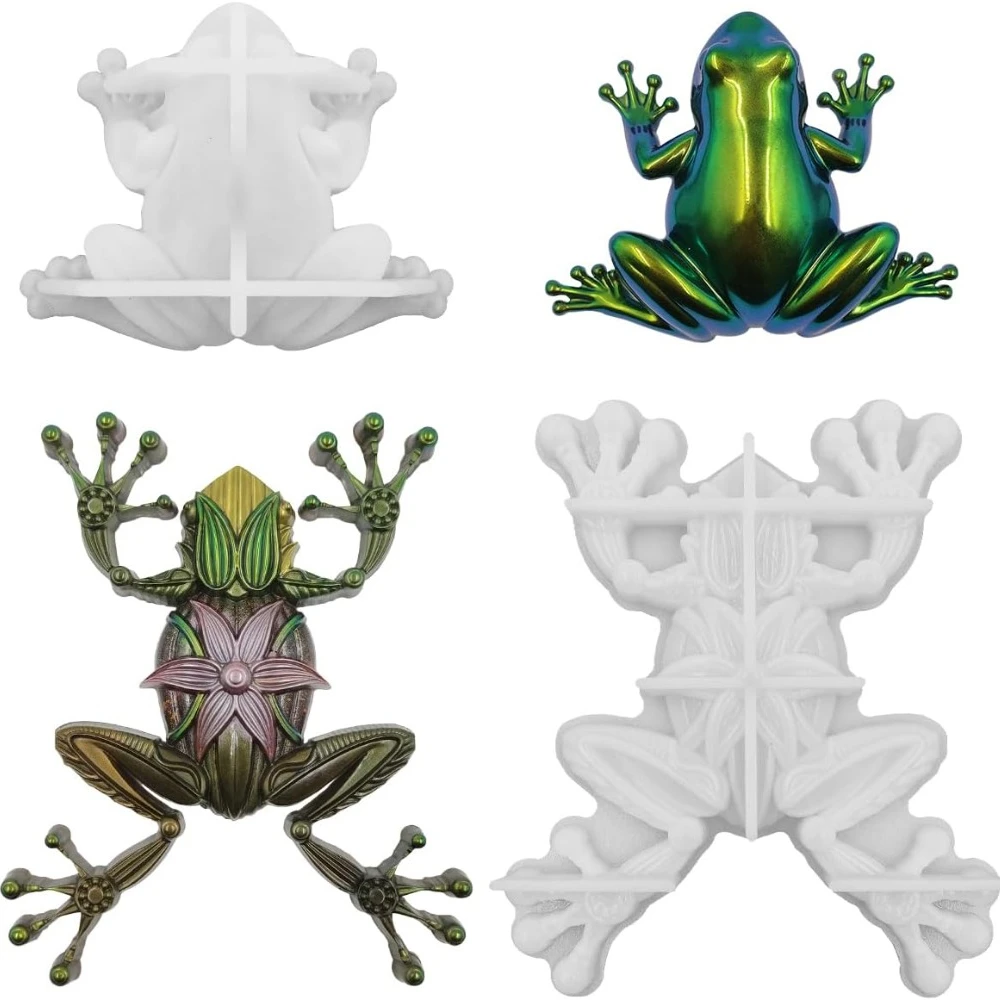 3D Cute Frog Shape Silicone Mold DIY Crafts Christmas Halloween Easter Home Desktop Cabinets Decor Epoxy Resin Molds