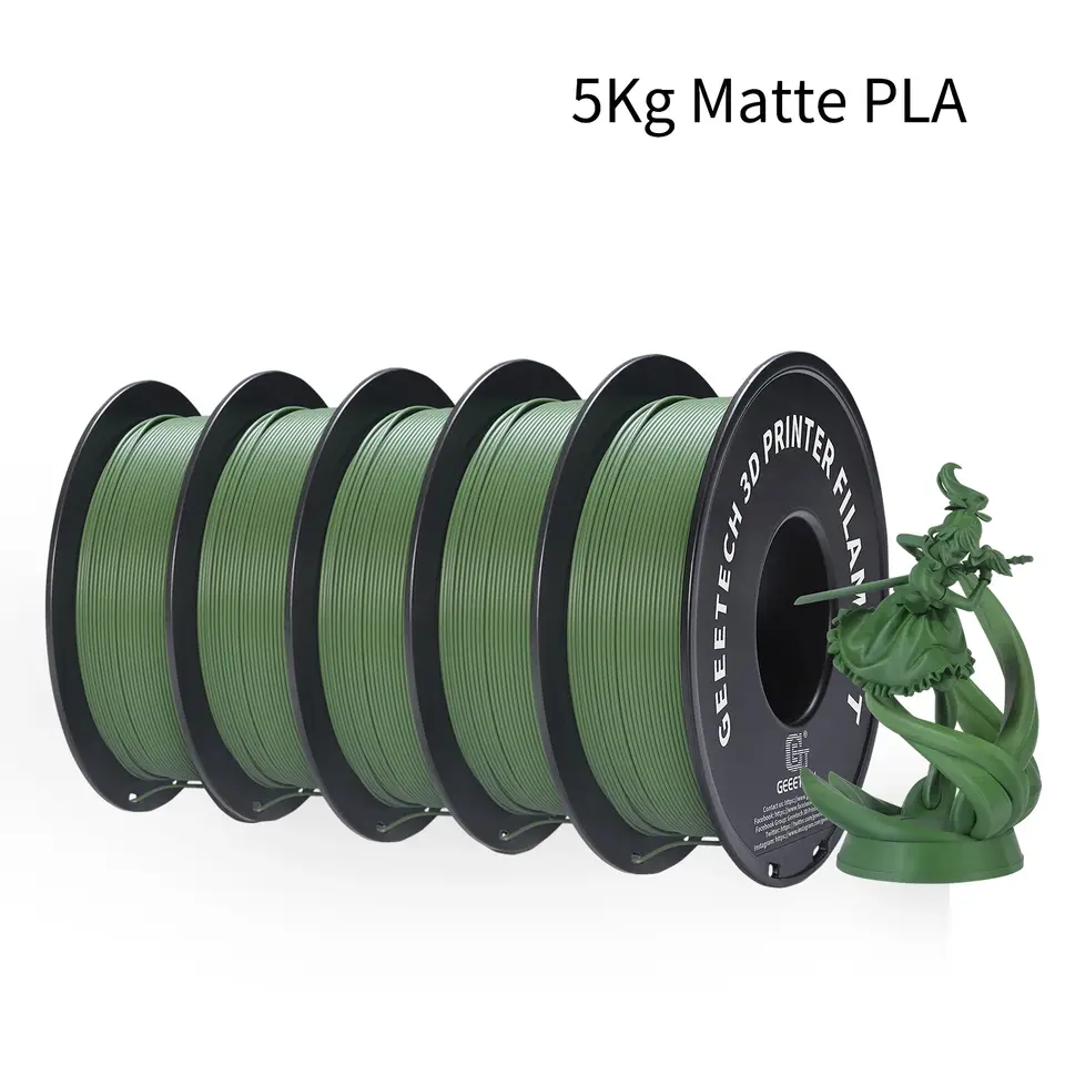 Geeetech 5kg Matte Filament PLA 1.75mm, 3D Printer Material Polylactic Acid, Frosted...