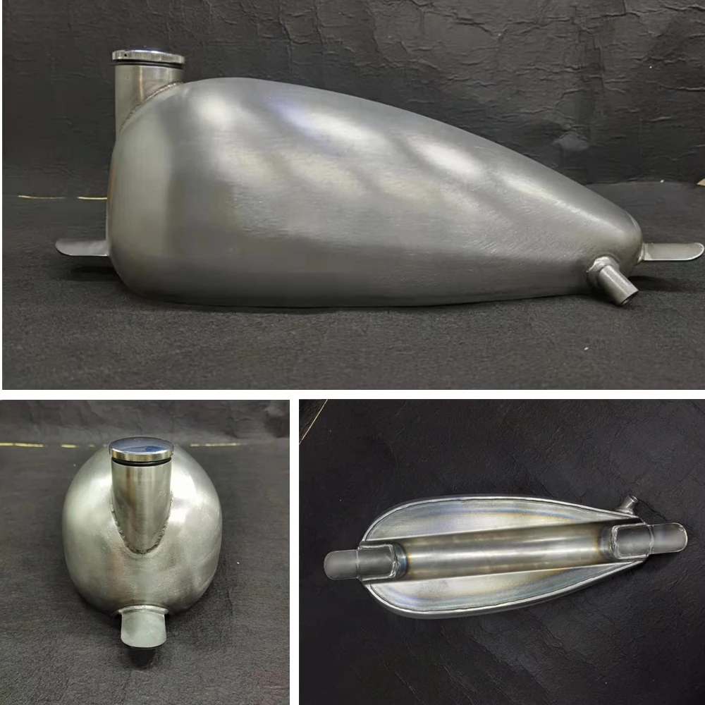 7 L Universal Motorcycle Petrol Gas Fuel Gasoline Tank Handmade Modified Motorbike Oil Can w/ Cap Cover