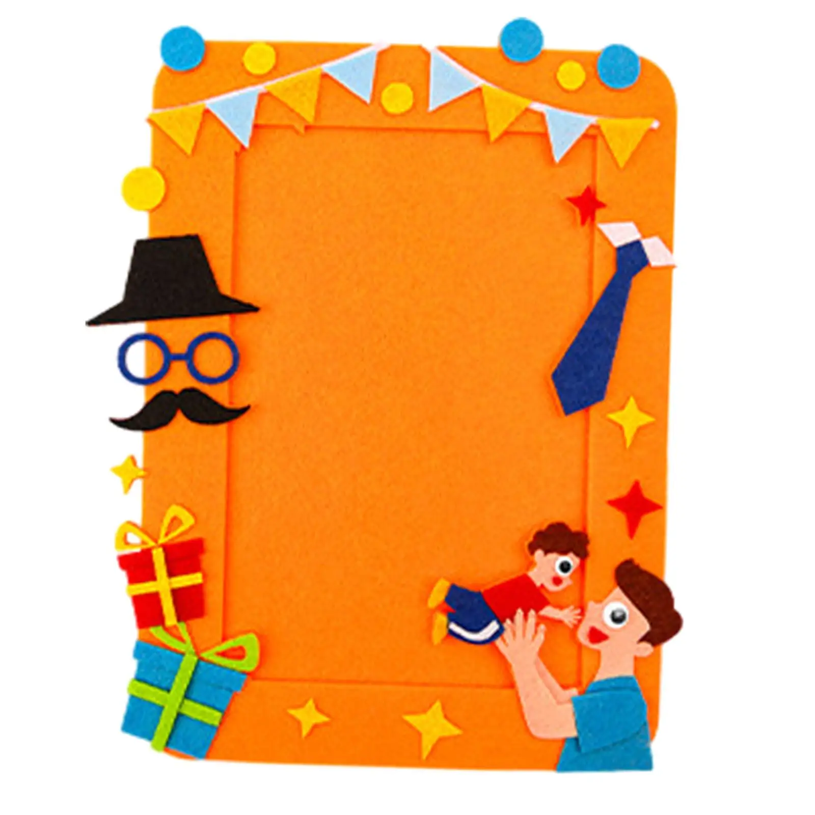 2xDIY Picture Frame Educational Toy Fathers Day Gifts for Bedroom Office Shelf Dad Child Orange