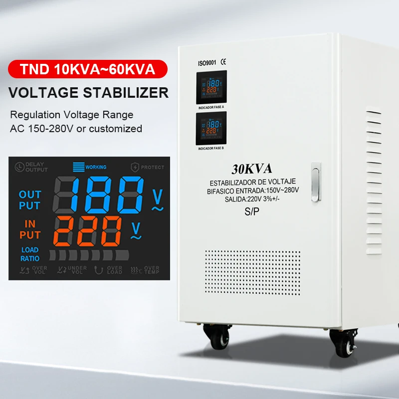 Split Phase Voltage Regulator 20KVA 30KVA 120/240V Automatic AC Stabilizer for Whole House Home Appliance Protection