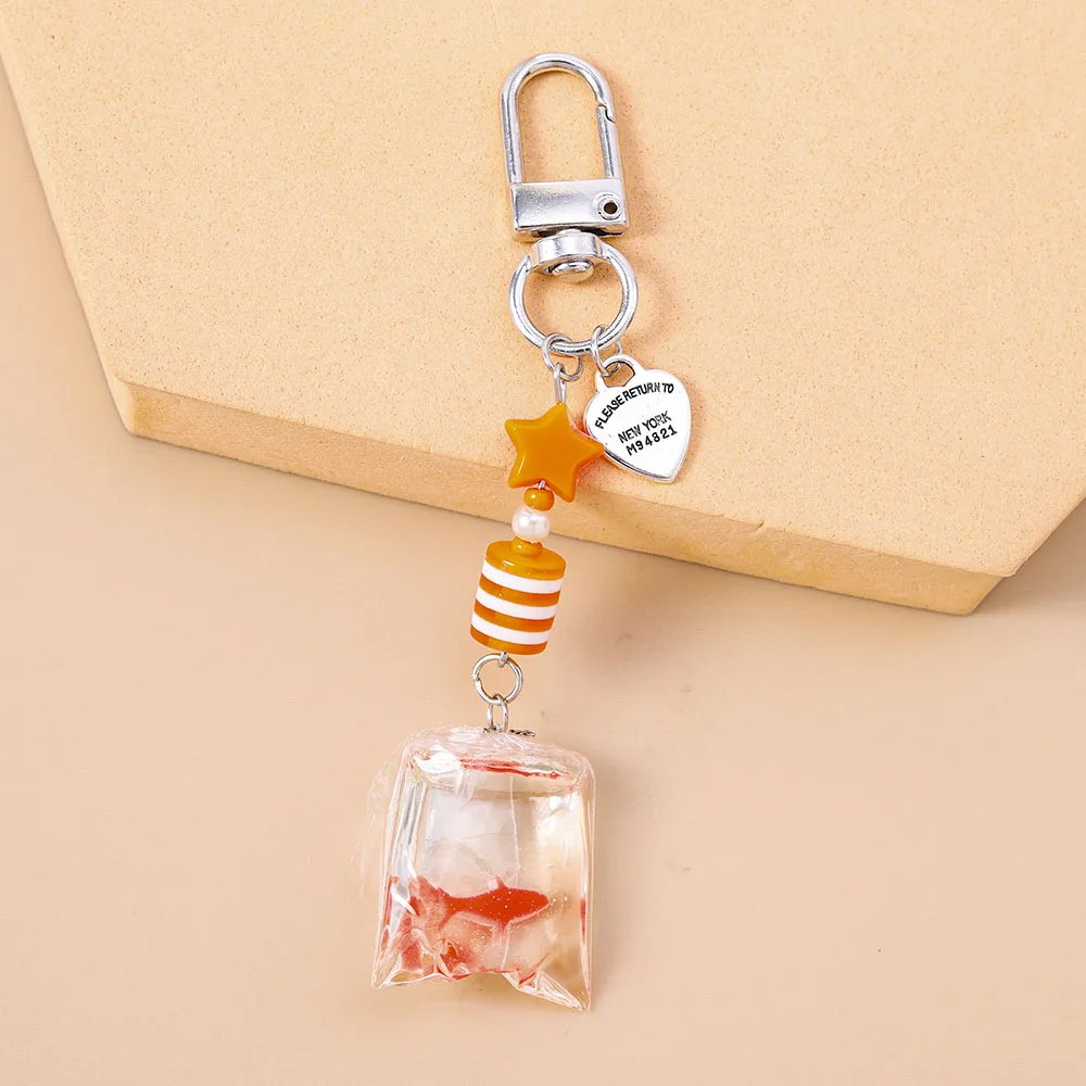 Aihua Kreative Harz-Wasserbeutel-Goldfisch-Schlüsselanhänger für Damen, Handtaschenanhänger, Schlüsselring, DIY, niedlicher Handyriemen, Schmuckgeschenke – Detail 7